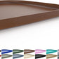 Silicone Pet Feeding Mat with Raised Edge for Food and Water, Dog Bowl Mats, Cat Bowls Placemat with High Lip for Floor Waterproof, Rubber Tray for Cats and Dogs 22 x 14 x0.8 Brown