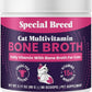 Cat Multivitamin with Grass-Fed Beef Bone Broth – Daily Supplement for Immune, Joint, Skin, Coat & Gut Health – Omega 3s, Lysine, Beta Glucan, Vitamins A-E, C, D – 90 Day Supply – No Fillers