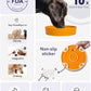 LE TAUCI Ceramic Puzzle Feeder Bowl Raised 1.5 Cup with Wood Stand for Small Medium Dog & Puppy, Fast Eating Food Dish,Pumpkin Orange