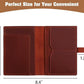 Jack&Chris Genuine Leather Passport Holder For Travel, RFID Blocking Handmade Passport Holder with Card Case Organized & Safe, Quality Travel Essentials for Women and Men for Gifting, Red