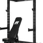 RitFit Multi-Functional Folding Squat Rack for Home Gym, 2.36'' x 2.36'' Wall Mounted Squat Rack with Attachments - Space Saving Squat Power Rack