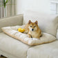 FUNNY FUZZY 2 in 1 Dog Crate Bed Pad for Large Sized Dog, Washable Reversible Pet Soft Mats,Durable Fluffy Kennel Mattress,Indoor Cats, 35" × 23", Beige