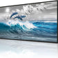 Wapluam Black Framed Wall Decor For Living Room Large Wall Art For Bedroom Blue Waves Of The Sea Wall Pictures Artwork Modern Office Canvas Art Print Dolphins Wall Paintings Ready To Hang 20 X 40