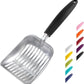 WePet Cat Litter Scoop, Aluminum Alloy Sifter, Kitty Metal Scooper, Deep Shovel, Long Handle, Poop Sifting, Kitten Pooper Lifter, Durable, Heavy Duty, for Litter Box