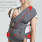 Ergonomic Baby Carrier for Newborns to Toddlers, Skin-Friendly and Soft Front Baby Carrier Wrap, Easy Breastfeeding, Lightweight and Breathable, Perfect Baby Shower Gifts (Dark Grey)