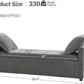 HULALA HOME Modern Storage Bench with Throw Pillows, 59.4" Extra Long Bedroom Ottoman Bench for End of Bed, Comfy Upholstered Footstool for Entryway Dining Room Living Room, Charcoal