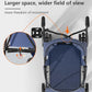Pet Stroller with 4 Wheels for Small/Medium Pets, Portable Travel Foldable Carrier Jogger for Dog Cat Puppy Kitty, Rear Wheel Breaks, Storage Basket, Visible Mesh Weather Cover (Navy Blue)