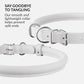 CollarDirect Rolled Leather Dog Collar, Soft Padded Round Puppy Collar, Handmade Genuine Leather Collar Dog Small Large Cat Collars 13 Colors (18-22 Inch, White Smooth)