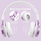 AILIHEN MS300 Purple Girl Headphones Wired with Microphone for Chromebook Laptop Computer, 3.5mm Foldable Lightweight on-Ear Headphones for School Teen Students