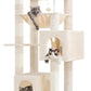 Hey-brother Tall Cat Tree Tower, Heavy Duty Scratching Posts with Large Platforms, Cozy Condos, Big Hammock, Toy Balls, Multi-Level Furniture for Indoor Adult Cats, 80.7 Inches, Beige MPJ039M