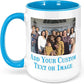 Personalized Mother's Day Coffee Mug, Custom Mum Photo Text 15 Oz Ceramic Mug, Customized Mom Gift Idea Picture Name Cup, Taza Cafe Personalizadas Fotos, Cute Gifts Mom Women Dad Men, Light Blue