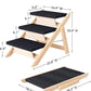 Dog Stairs/Ramp for Bed, Wooden Convertible Pet Steps, Portable Dog Ladder Up to 180 Pound for Elderly/Short-Legged Dogs, 3 Steps for Beds, Couch, Cars