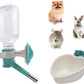 Choco Nose Patented No-Drip Water Bottle/Feeder and Detachable Food Dish Set for Puppies/Toy Breed Dogs/Rabbits/Cats/Chinchillas and Other Small Pets and Animals 10.2 Oz Nozzle 13mm, Aqua(C528 C607)