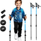 Hiking Trekking Poles, 2 Pack Anti Shock, Adjustable, Collapsible Hiking Poles for Trekking or Walking, Lightweight Aluminum Sticks for Children