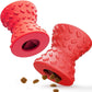 Puppy Toys, Dog Treat Toy for Traning, Interactive Toy, Treat Dispenser Toy,Natural Rubber Dumbbell Shaped, 2pcs(Red+Red)