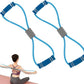 2 Pcs Figure 8 Resistance Band, Resistance Band with Handles, Suitable for Full Body Exercise, Strength Training, Flexibility, Exercise Elastic Rope, Suitable for Home, Gym (Blue)