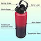 Insulated Water Bottle with Straw Lid,40 oz Stainless Steel Vacuum Metal Bottle with Silicone Handle,Rosy Red
