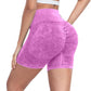 CHRLEISURE Women's 4 Packs Workout Gym Shorts, High Waisted Butt Lifting Scrunch Butt Seamless Booty Shorts