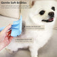 Slicker Brush for Poodles and Goldendoodles - Curved Brush for Thick, Fluffy, Shedding Fur on Dogs and Cats - Soft, Gentle Pins for Grooming (Blue)