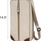 ALLCAMP Wine Tote Bag with Cooler Compartment，Picnic Set Carrying Two Sets of Tableware（Cream-Colored）
