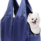 Dog Purse Carrier for Small Dogs, Cats, and Puppies – Soft-Sided Travel Pet Tote Bag with 4 Large Pockets, Foldable, Lightweight, Fits Pets up to 15 lbs, for Travel, Outings (Dark Blue)