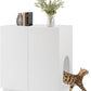 unipaws Tall Cat Litter Box Enclosure with Shelves, Hidden Litter Box Cover for Tall or Top Entry Litter Box, Kitty Enclosed Litter Box Cabinet, Cat Box Furniture， White