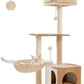 PEQULTI Cat Tree Modern Cat Tower for Indoor Cats,Multilevel Cat Play House with Large Condo, Spacious Hammock, Cozy Top Perch,Scratching Post and Dangling Balls