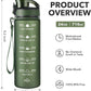 Enerbone Water Bottle, Leakproof BPA & Toxic Free, Motivational Water Bottle with Times to Drink and Straw, Fitness Sports Water Bottle with Strap for Office, Gym, Outdoor Sports