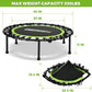 ONETWOFIT Foldable Rebounder Trampoline for Adults, 40/42/45” Mini Fitness Trampoline W/Adjustable Foam Handle Bungees, Quiet Exercise Trampoline for Personal Indoor Workout