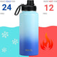 DRINCO Stainless Steel Water Bottle Spout Lid Vacuum Insulated Double Wall Water Bottle Wide Mouth (40oz 32oz 22oz 18oz 14oz) Leak Proof Keeps Cold or Hot (32 oz, 32oz Morning Sky Blue)