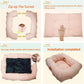 XxingSheep 4 Ways Shuttled XL Cat Tunnel Bed for Indoor Cats Peekaboo Cat Cave Donut with Cool Mat (Pink)