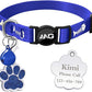 Personalized Breakaway Cat Collars Glow-in-The-Dark with ID Tag, Bell - Safety Quick - Release, Customizable for Female Male Kittens & Cats (Navy)