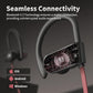JOYWISE Wireless Bluetooth 5.3 Wireless Headphones with 16Hrs Long Battery, Stereo IPX7 Waterproof in-Ear Earphones, Noise Cancelling Headphones for Running, Black&Pink
