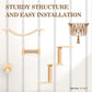 Cat Wall Shelves and Perches, Wall Mounted Cat Furniture with Hammock, Bridge, Tree, Steps and Scratching Posts, Wooden Climbing System for Indoor Large Cats and Kittens