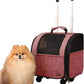 HSC PET Dog Strollers Small Dog Backpacks Carriers Pets Strollers Travel Bags Puppy Detachable Rolling Softsides Carrier with Wheels for Small Animal Like Bunny Rabbit Kittens Puppy Outdoor (Pink)