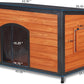 Dog House Outdoor Weatherproof 43.3" L Chew Proof Dog Kennel for Small Medium Large Dogs with Strong Metal Chew Proof Frame Raised Design