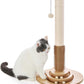Made4Pets Cat Scratching Post Premium Sisal Cat Scratcher Kitten Toys for Indoor Kittens 28.3" Tall Cat Tower Scratch Post Cat Tree Wooden Interactive Ball Track Cat Toy with Hanging Ball, Beige