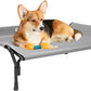 Veehoo Cooling Elevated Dog Bed, Raised Pet Cot with Guardrail & Slope Headrest, Durable Breathable Teslin Mesh, Non-Slip Feet, Washable Dog Couch Bed for Indoor & Outdoor, Medium 39.5" x 28", Gray