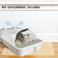 Open Cat Litter Box with High Side,Anti-Splashing Cats Litters Pan,Kitten Toilet with Litter Sifting Scoop,Semi-Enclosed Removable Kittens Litter for Boxes Easy to Clean No Odor