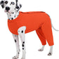 Kuoser Dog Recovery Suit for Rear Legs, Dog Surgical Suit with Pants Cover to Prevent Licking Wounds, Dog Onesie for Surgery Female Spay Male Neuter, Anti Licking Dog Recovery Leg Sleeve, Orange 4XL