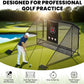 10x7ft Golf Hitting Practice Net with Dual Side Net Barriers & Durable Heavy Duty Steel Frame, Golf Nets Backyard Driving, Chipping & Swing Training for Indoor&Outdoor