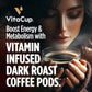 VitaCup Energy Dark Roast Coffee Pods, Boost Focus & Metabolism, Antioxidants, B Vitamins, Bold & Smooth,100% Arabica Coffee, Recyclable Single Serve Pod Compatible with Keurig K-Cup Brewers,16 Ct