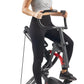 Sunny Health & Fitness Row-N-Ride PRO, Full Body Combo Squat Machine w/Optional Resistance Band, Easy Setup Ab Workout Exercise Equipment for Home, Whole Body Cardio, Optional SunnyFit App Connection
