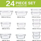 M MCIRCO 24-Piece Glass Food Storage Containers with Upgraded Snap Locking Lids,Glass Meal Prep Containers Set - Airtight Lunch Containers, Microwave, Oven, Freezer and Dishwasher,White