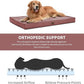 Orthopedic Dog Bed for Large Dogs, Big Waterproof Washable Dog Bed for Large Sized Dogs with Egg Crate Foam Pet Bed Mat, Removable Oxford Cooling Cover, Pink