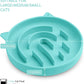 Coomazy Silicone Slow Feeder Dog Cat Bowls, Interactive Puzzle Toy for Pets Dry/Wet Food Training, Keeps Dogs Cats Busy, Prevents Puppy Kitty Overeating (Cyan, 1.4 Cup)