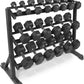 WF Athletic Supply Rubber Encased Hex Dumbbells with Rubber Grip Contoured Handle for Muscle Toning, Strength Building & Full Body Workout