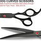 Professional Dog Grooming Scissors Set Stainless Steel Dog Grooming Kit - Thinning, Curved Scissors and Comb for Dog Cat Pet (Black 5 in1)
