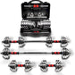 Adjustable Dumbbell Set With 3 in 1 Dumbbell Barbell Metal Connecting Rod, Chromed Weights, Hardcover Gift Box, Adjustable Weight Sets up to 44lbs/66lbs/110lbs, Home Gym Exercise Training Equipment