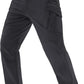 TACVASEN Men's Winter Pants 9 Pockets Fleece Snow Hiking Pants Water-Resistant Warm Softshell Thick Tactical Pants